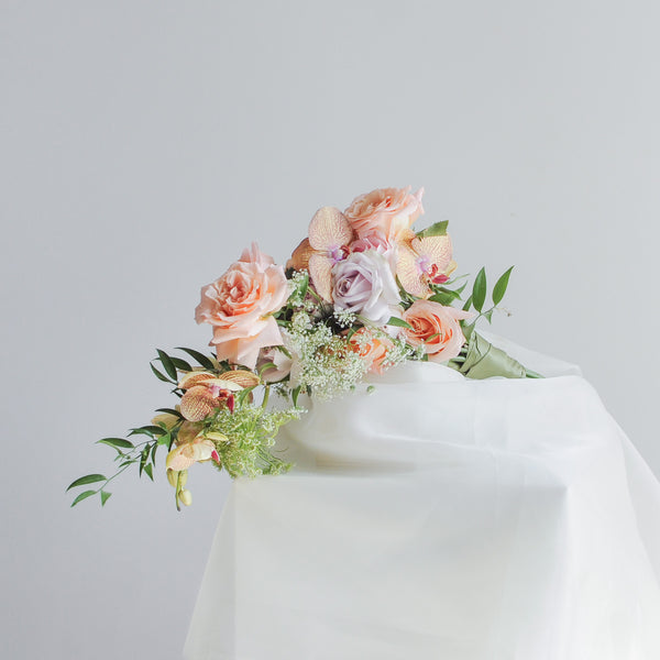 Draping Pastel Bridal Bouquet