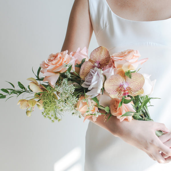 Draping Pastel Bridal Bouquet