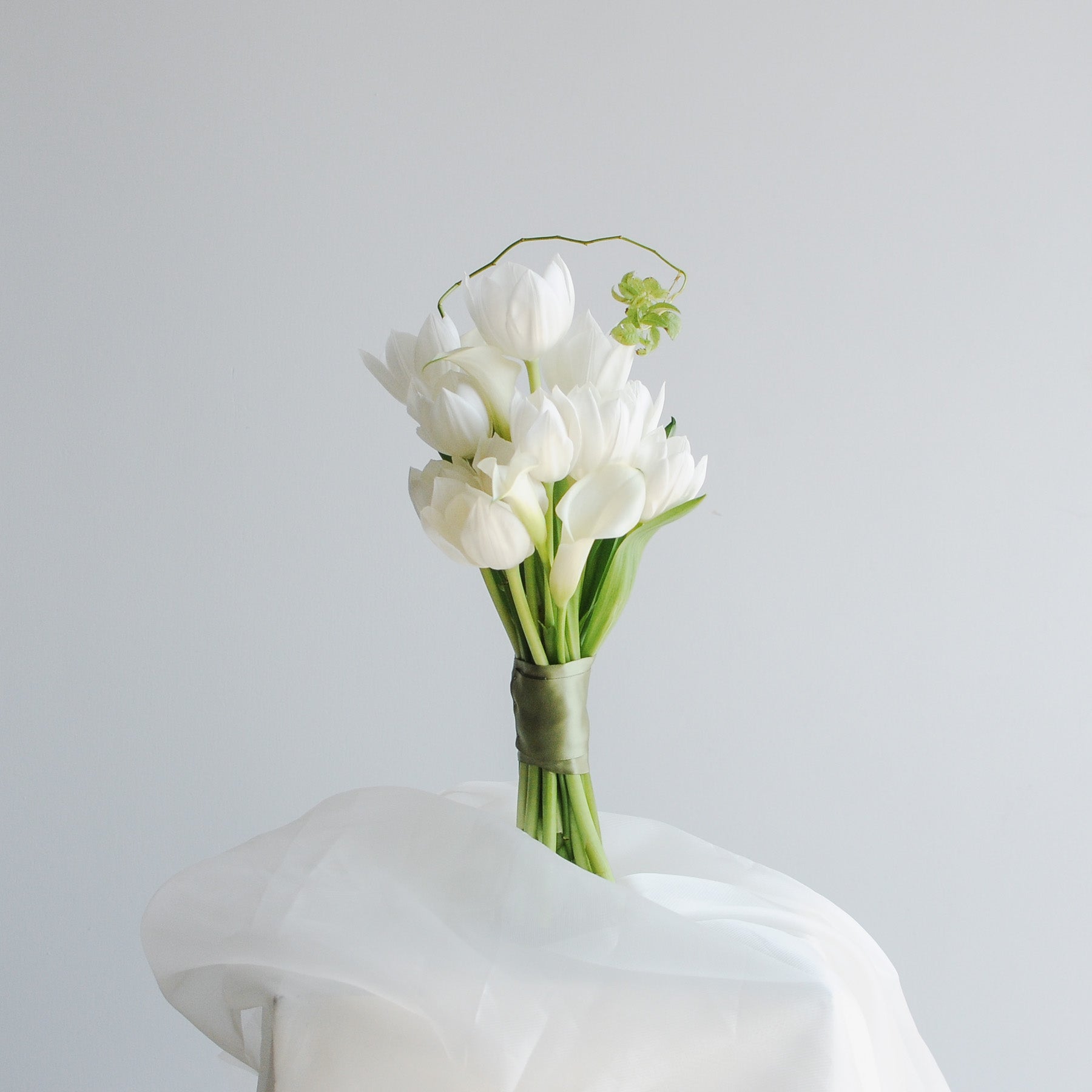 White Tulip Bridal Bouquet