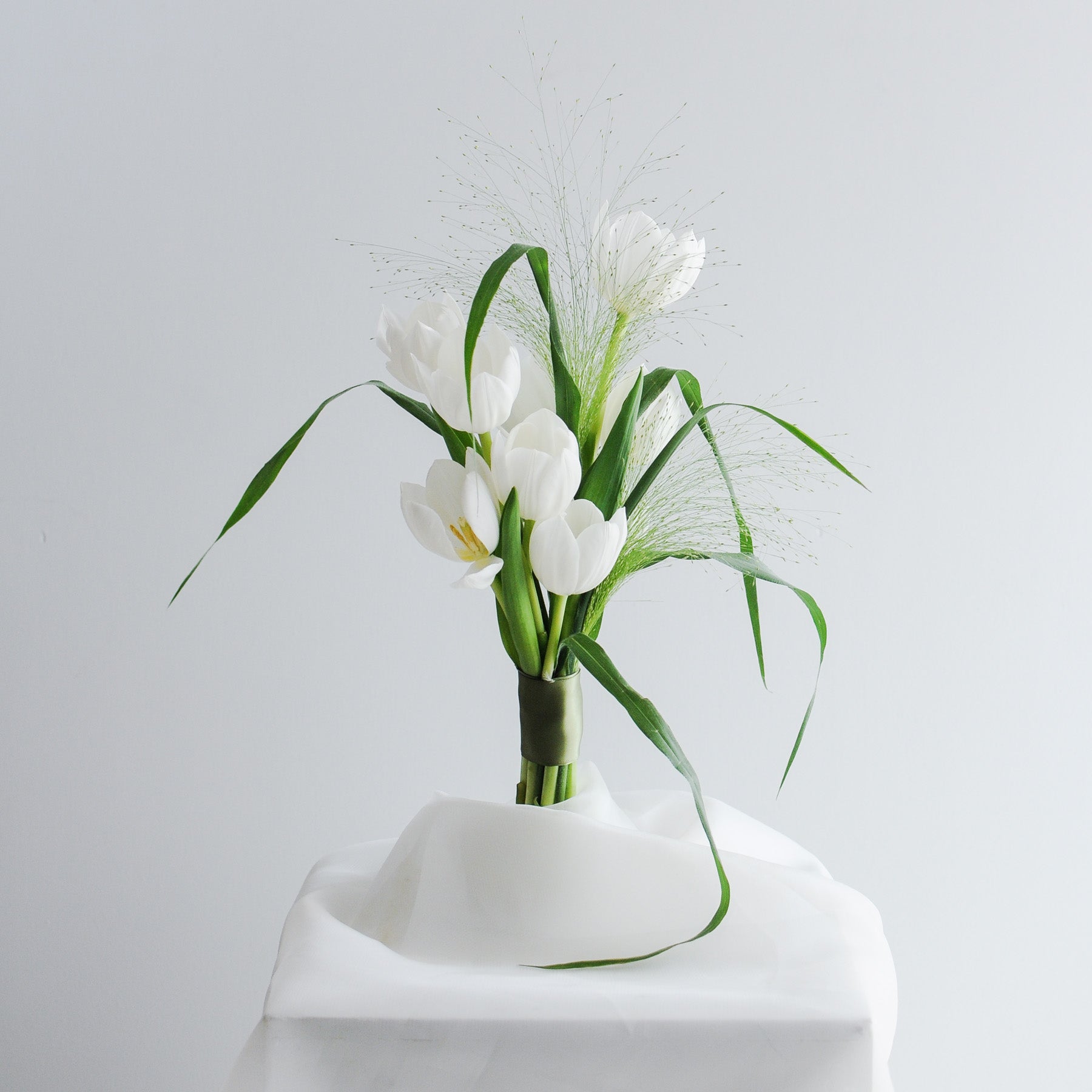 White Tulip Bridesmaid Bouquet