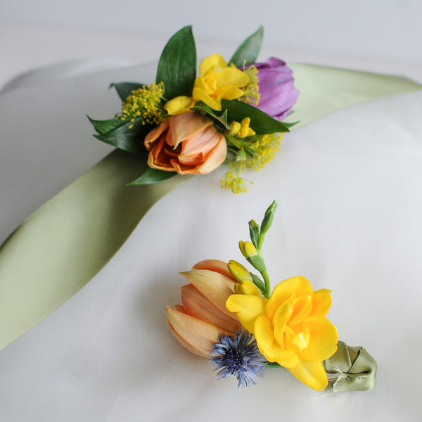 Bright Tulip Wrist Corsage