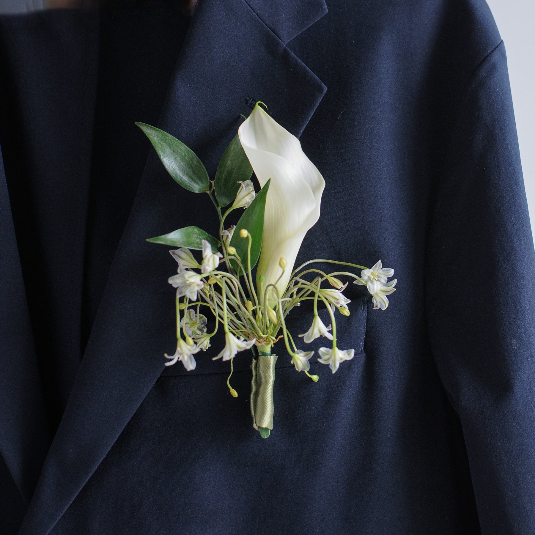 White Calla Lily Boutonneire