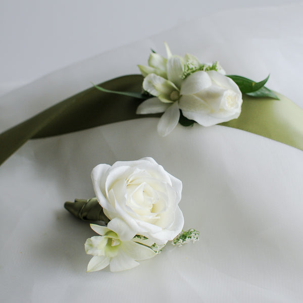 White Rose Boutonneire