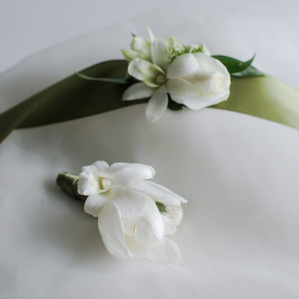 White Tulip Boutonneire