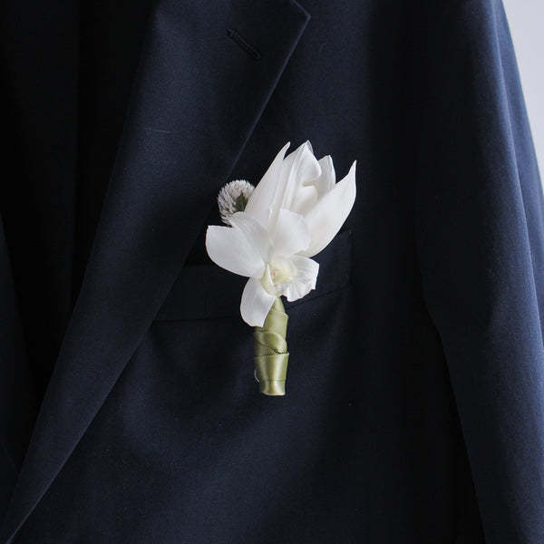 White Tulip Boutonneire